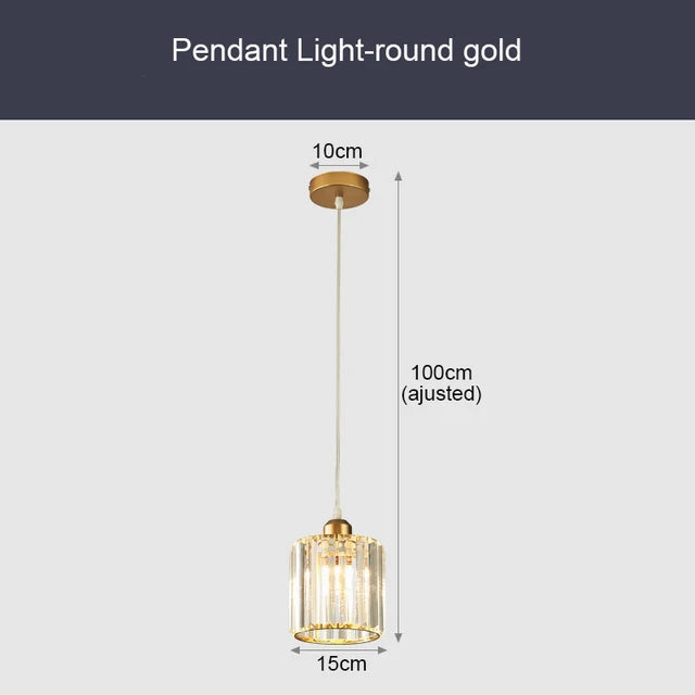 GlinsterLicht - Luxe K9 Crystal Pendant Lamp with LED Lighting for Living Room or Dining Room | Stornfield