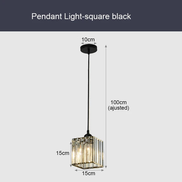 GlinsterLicht - Luxe K9 Crystal Pendant Lamp with LED Lighting for Living Room or Dining Room | Stornfield