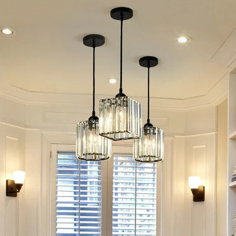 GlinsterLicht - Luxe K9 Crystal Pendant Lamp with LED Lighting for Living Room or Dining Room | Stornfield
