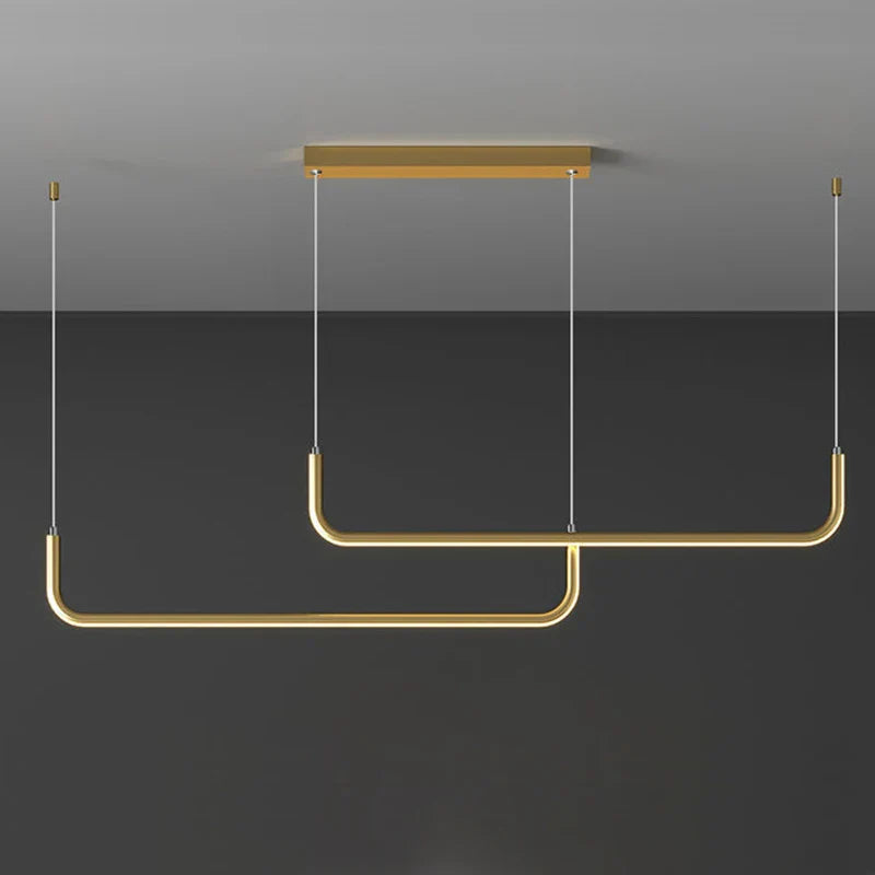 Modern Gold Chandelier for Dining Room and Living Room – Minimalist Design with Adjustable LED Pendants | Stornfield