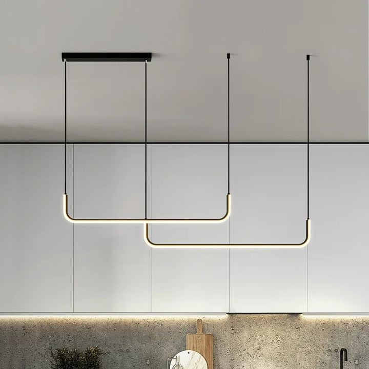 Modern Gold Chandelier for Dining Room and Living Room – Minimalist Design with Adjustable LED Pendants | Stornfield