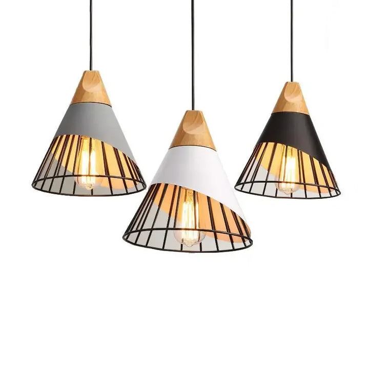 Modern Pendant Lights – Stylish Hanging Light made of Wood and Metal for Dining Room and Kitchen | Stornfield
