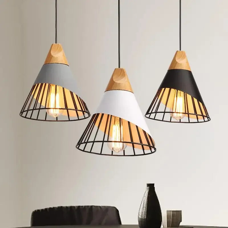 Modern Pendant Lights – Stylish Hanging Light made of Wood and Metal for Dining Room and Kitchen | Stornfield
