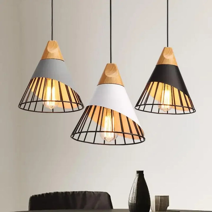 Modern Pendant Lights – Stylish Hanging Light made of Wood and Metal for Dining Room and Kitchen | Stornfield