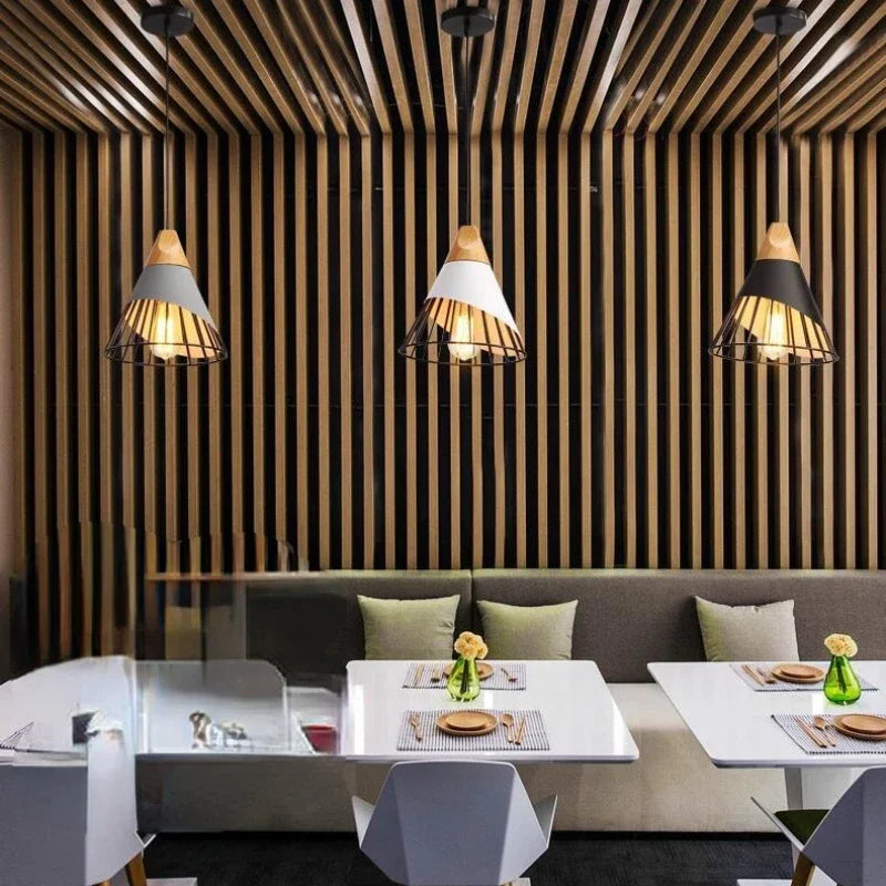 Modern Pendant Lights – Stylish Hanging Light made of Wood and Metal for Dining Room and Kitchen | Stornfield