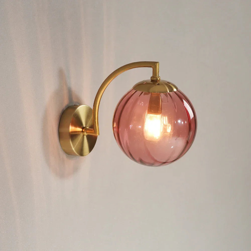 Moderne LED-Wandlampe aus farbigem Glas, nordische minimalistische Wohnzimmer-Schlafzimmer-Wandleuchte, Esszimmer-Küchen-Innenleuchte
