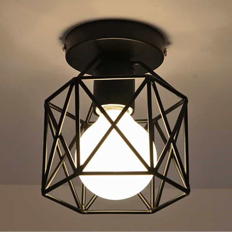 Black ceiling light in industrial style – forged metal for living room & hallway | Stornfield