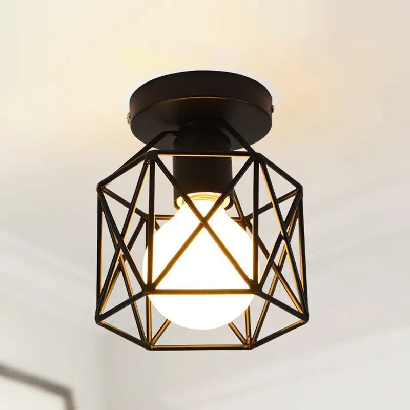 Black ceiling light in industrial style – forged metal for living room & hallway | Stornfield