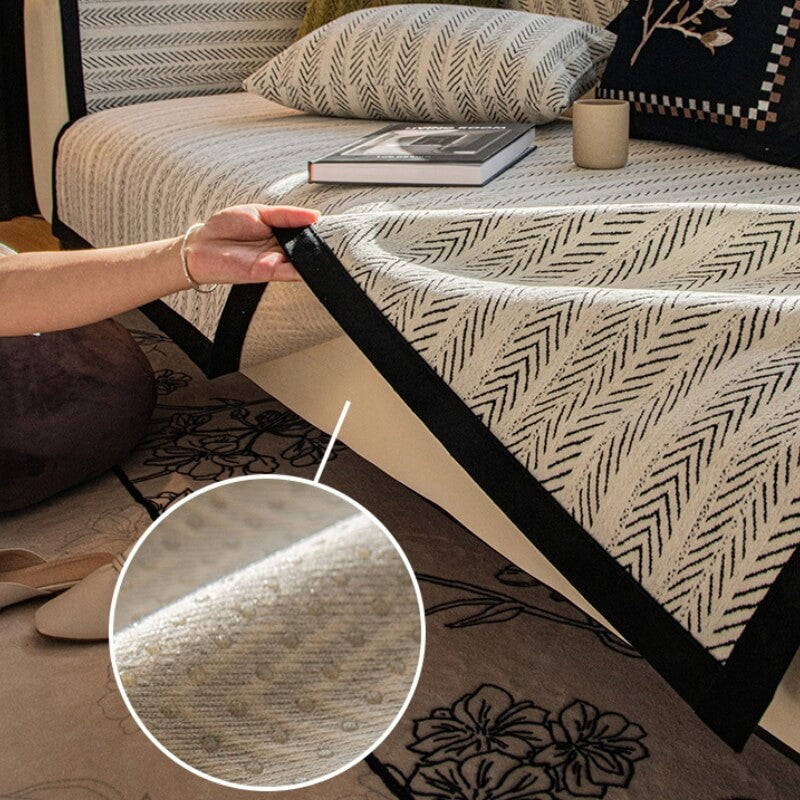 Modern Chenille Fabric Anti-Scratch Non-Slip Couch Cover | Stornfield