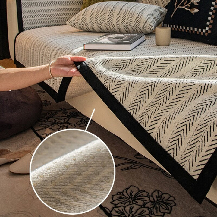 Modern Chenille Fabric Anti-Scratch Non-Slip Couch Cover | Stornfield