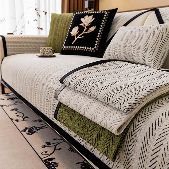 Modern Chenille Fabric Anti-Scratch Non-Slip Couch Cover | Stornfield