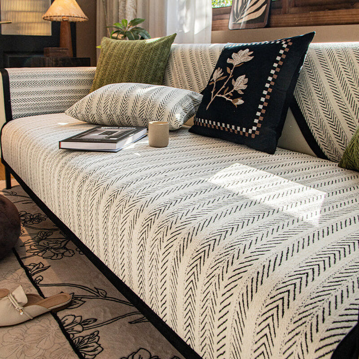 Modern Chenille Fabric Anti-Scratch Non-Slip Couch Cover | Stornfield