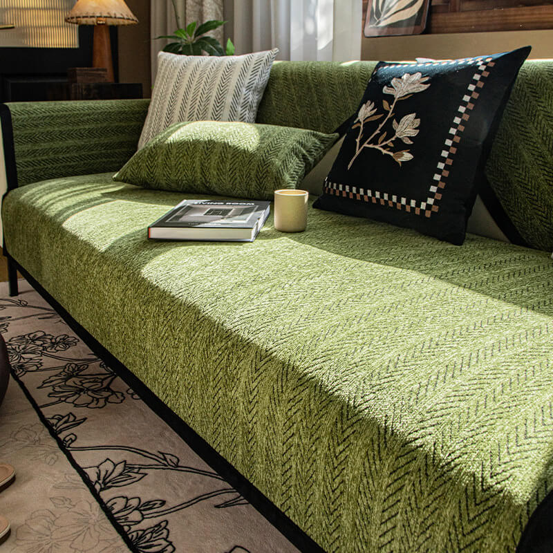 Modern Chenille Fabric Anti-Scratch Non-Slip Couch Cover | Stornfield