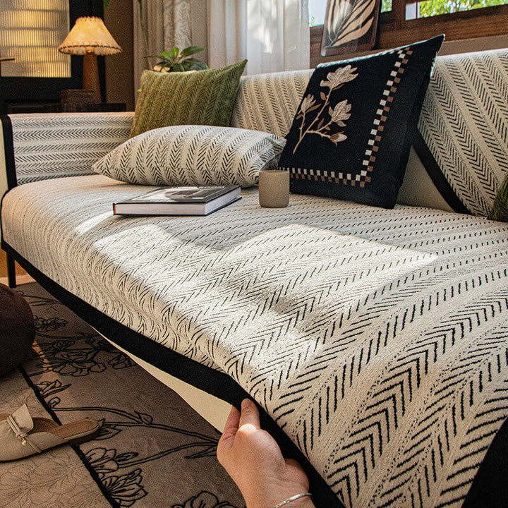 Modern Chenille Fabric Anti-Scratch Non-Slip Couch Cover | Stornfield