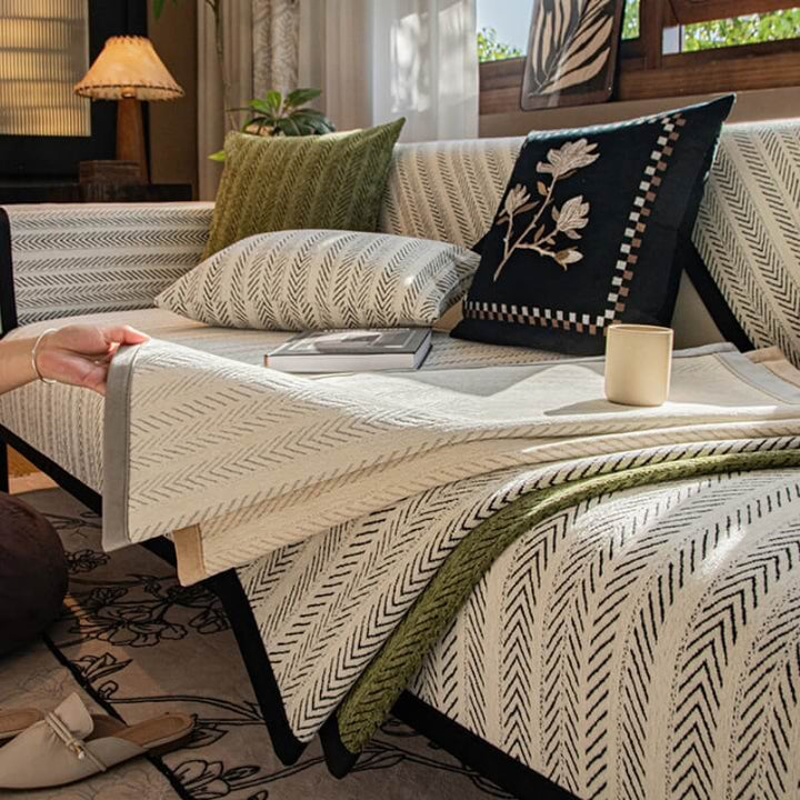 Modern Chenille Fabric Anti-Scratch Non-Slip Couch Cover | Stornfield