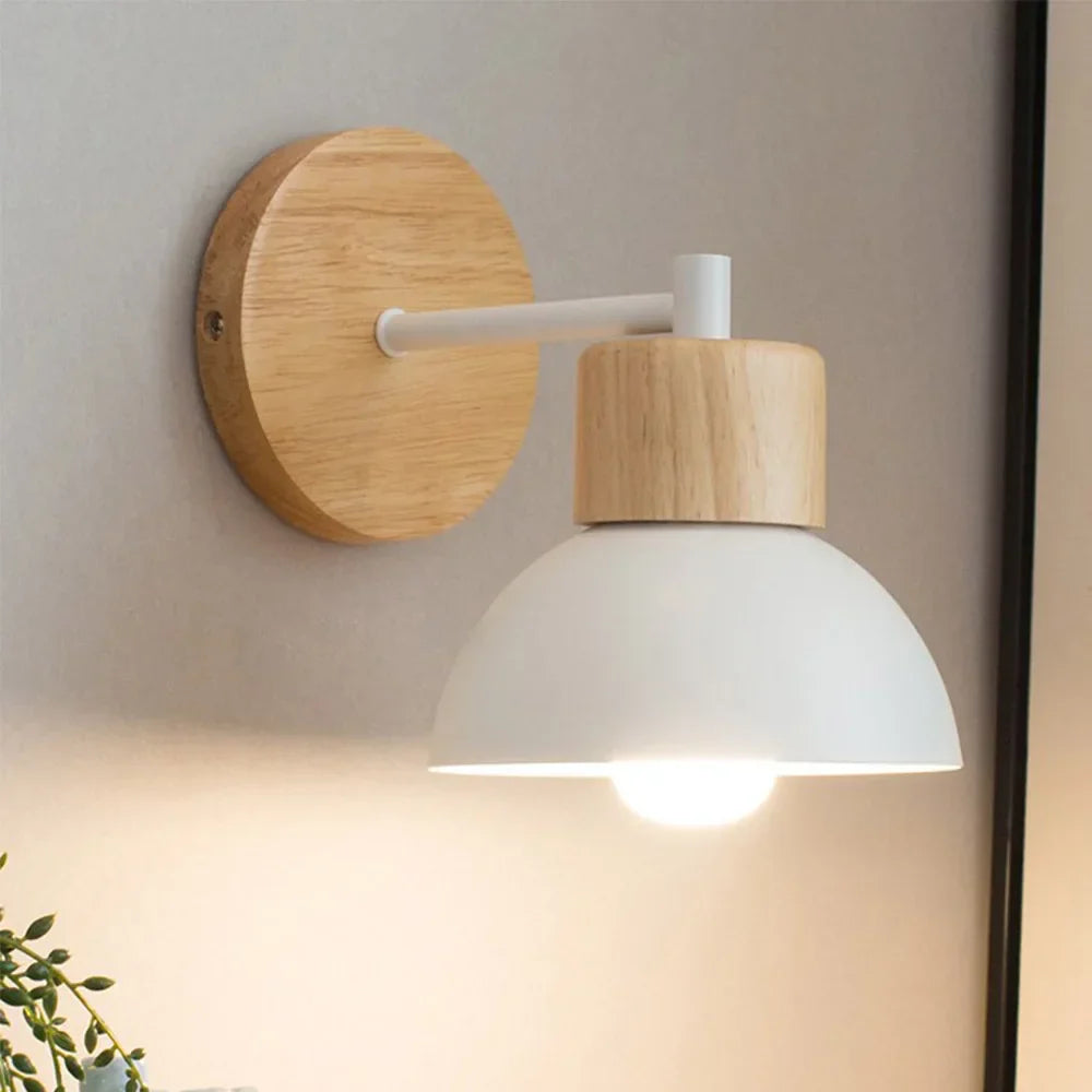 Modern wall lamp made of wood and metal for living room or bedroom - Scandinavian design | Stornfield