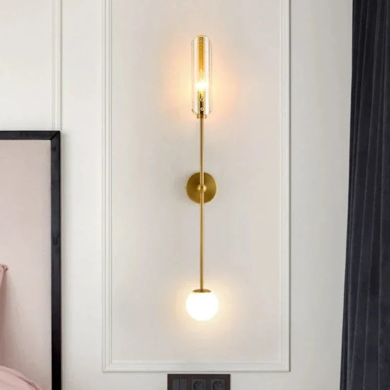 Nordic LED wall light with glass – Elegant wall lamp for living room and bedroom | Stornfield