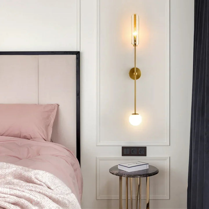 Nordic LED wall light with glass – Elegant wall lamp for living room and bedroom | Stornfield