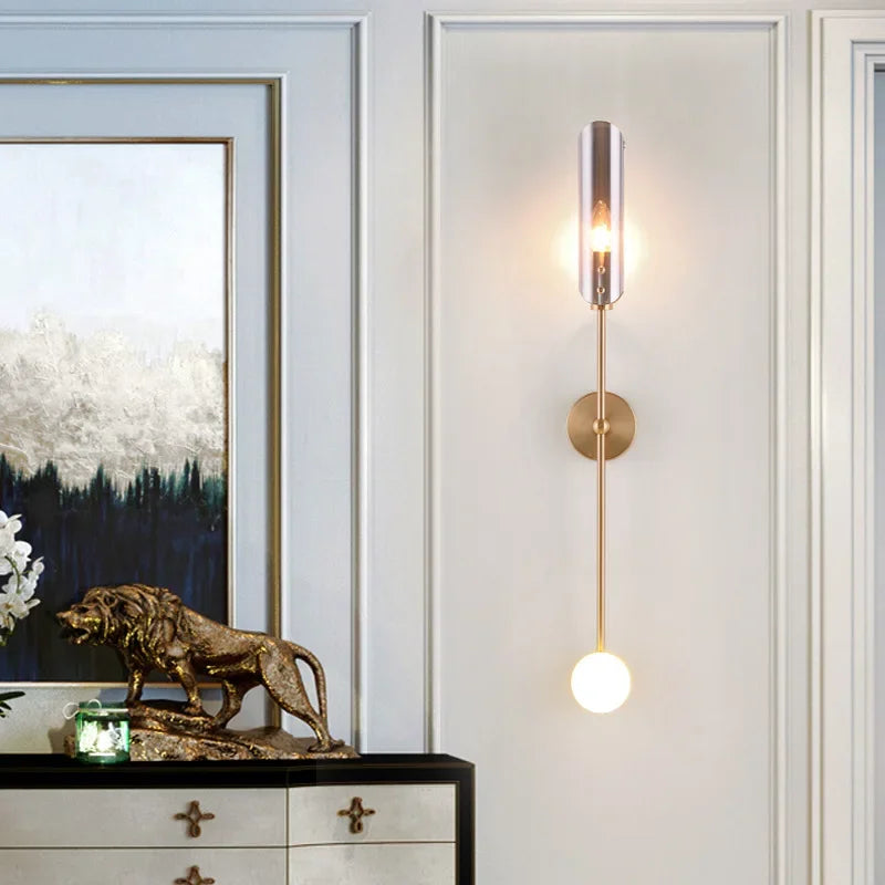 Nordic LED wall light with glass – Elegant wall lamp for living room and bedroom | Stornfield