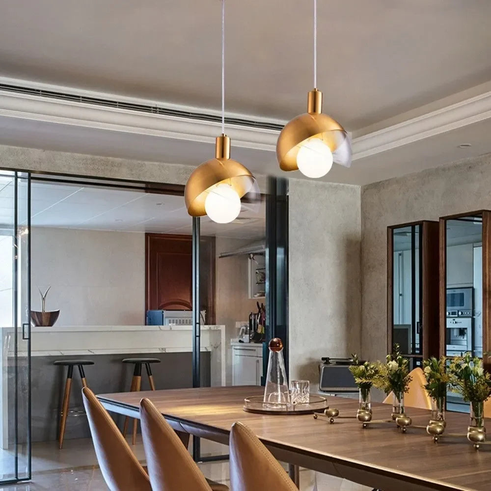 Modern golden pendant lights for dining room and kitchen, elegant design with ball lights | Stornfield
