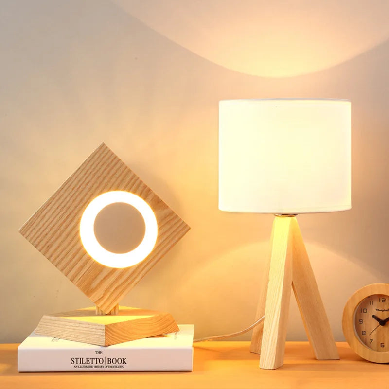 Stornfield | LumiHout – Modern Wooden Table Lamp with Warm Natural Elegance