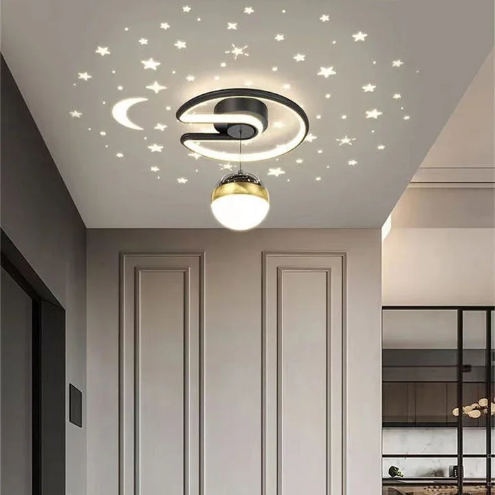 LED ceiling light with starry sky – Modern chandelier design for children's room and living room | Stornfield