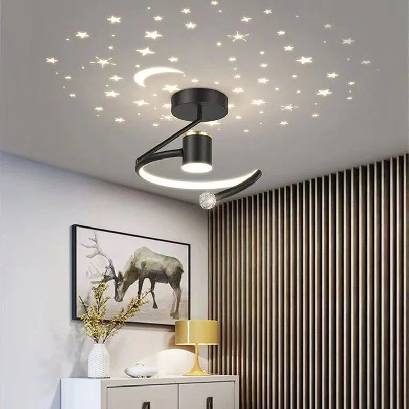 LED ceiling light with starry sky – Modern chandelier design for children's room and living room | Stornfield