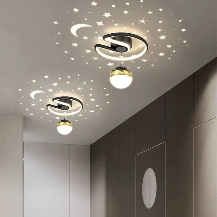 LED ceiling light with starry sky – Modern chandelier design for children's room and living room | Stornfield