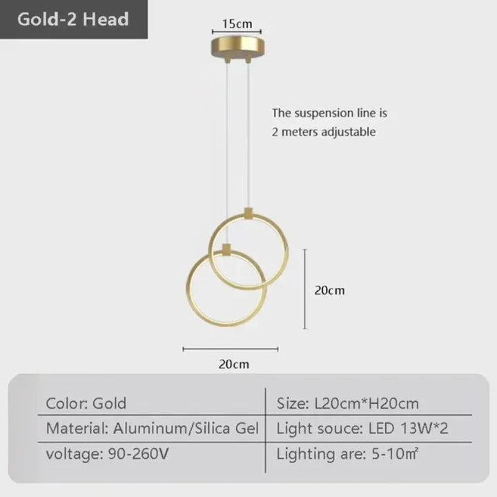 Stornfield | Elegant Double Ring Pendant Light | DuoGlow