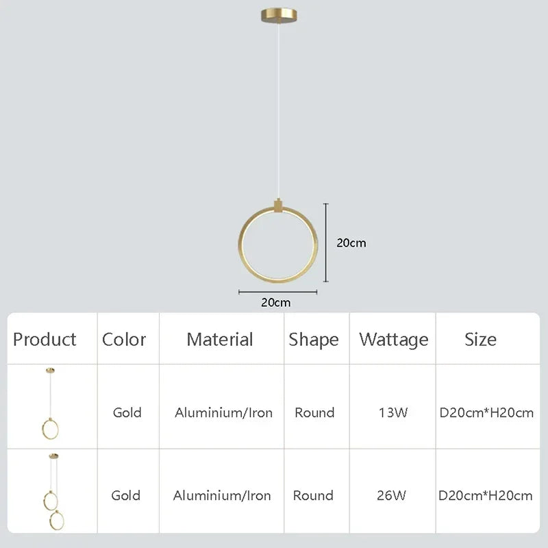 Stornfield | Elegant Double Ring Pendant Light | DuoGlow