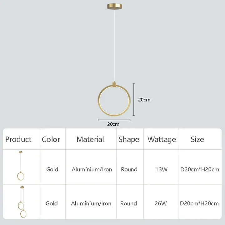 Stornfield | Elegant Double Ring Pendant Light | DuoGlow