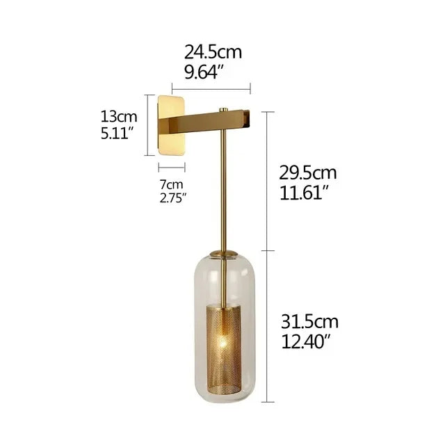 Modern LED Wall Light with Glass Cover for Bedroom and Living Room | Stornfield