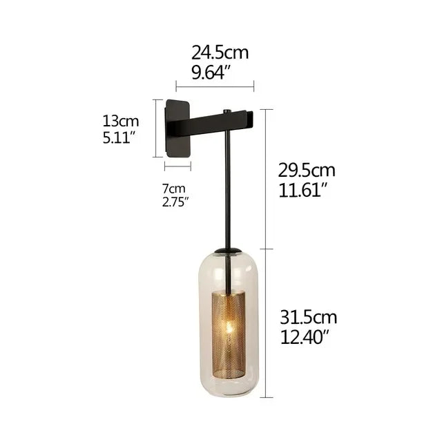 Modern LED Wall Light with Glass Cover for Bedroom and Living Room | Stornfield