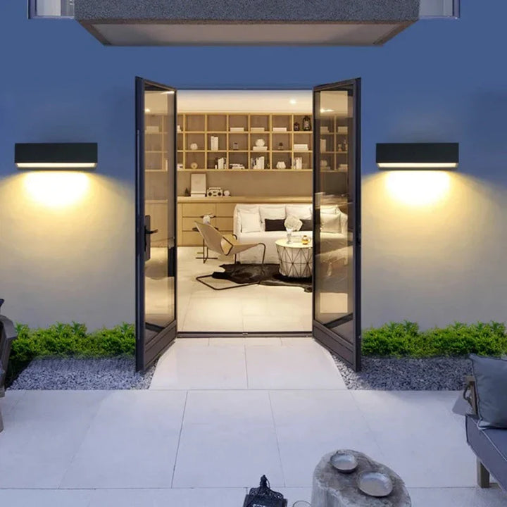 Modern LED wall light for outdoor use - weatherproof, energy-saving, ideal for garden and terrace | Stornfield