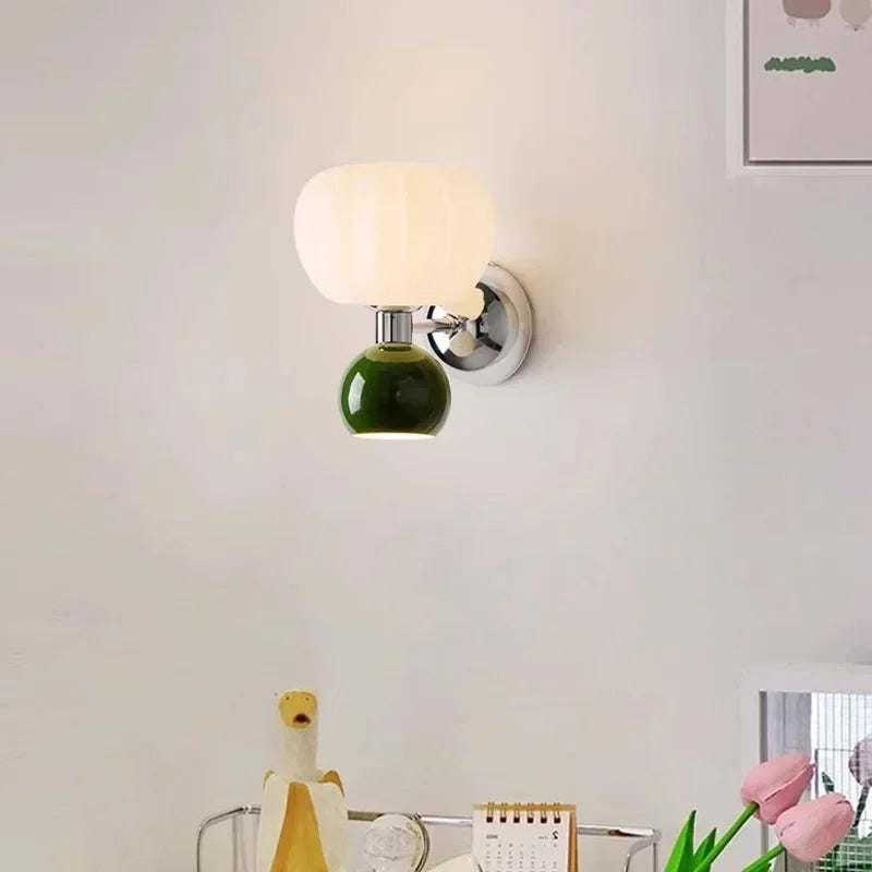 Modern wall sconce with glass lampshade – Elegant LED wall light for bedroom & living room | Stornfield