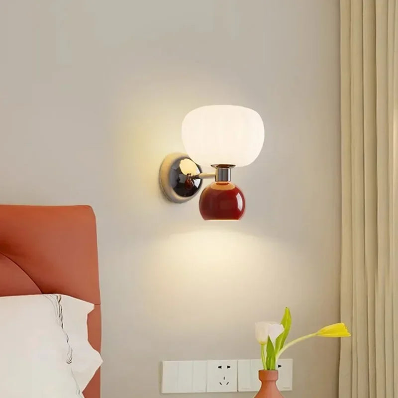 Modern wall sconce with glass lampshade – Elegant LED wall light for bedroom & living room | Stornfield