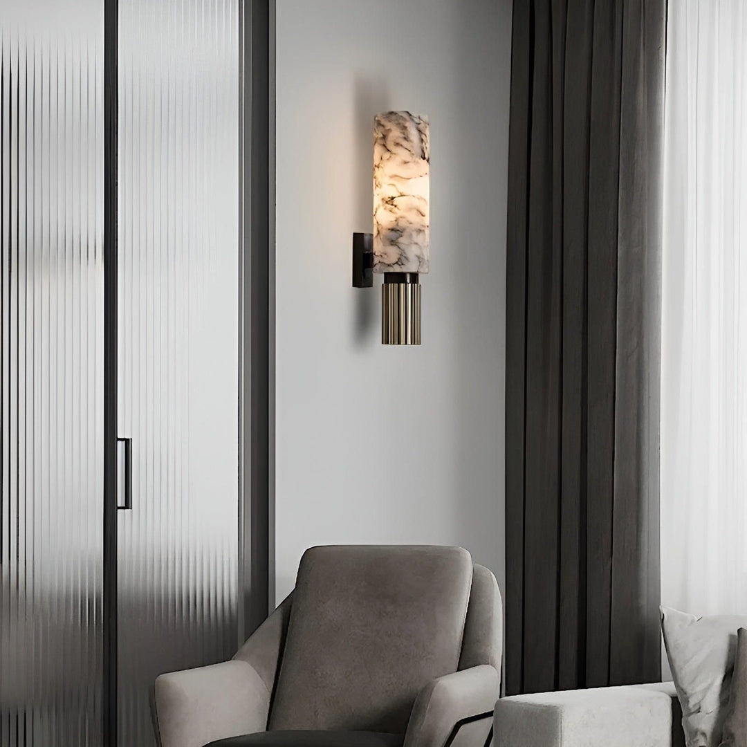 Elegant wall light with a beautiful Stornfield marble-inspired pattern