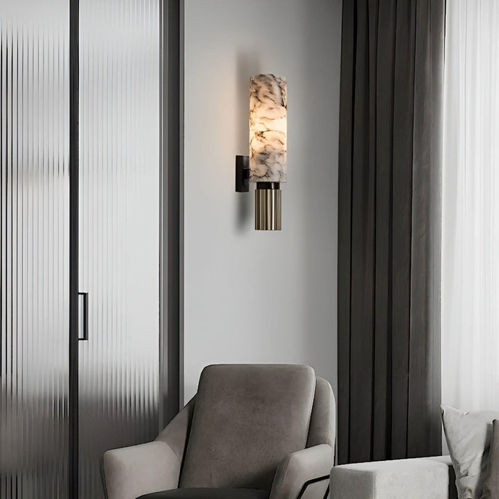 Elegant wall light with a beautiful Stornfield marble-inspired pattern