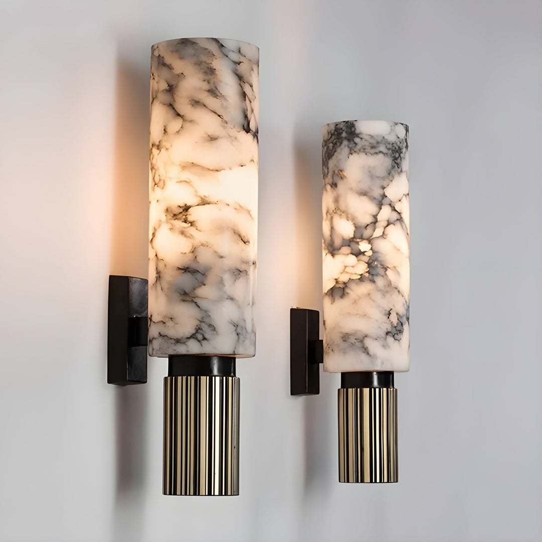 Elegant wall light with a beautiful Stornfield marble-inspired pattern