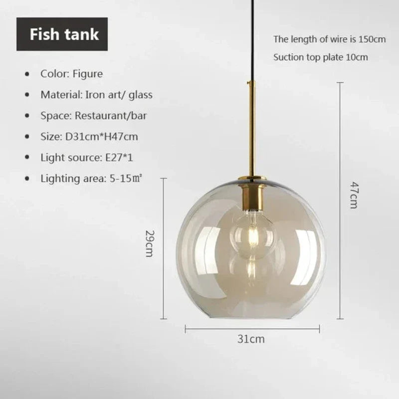 Stornfield | NordicGlas - Modern Scandinavian Glass Pendant Lamp for Dining Room and Living Room