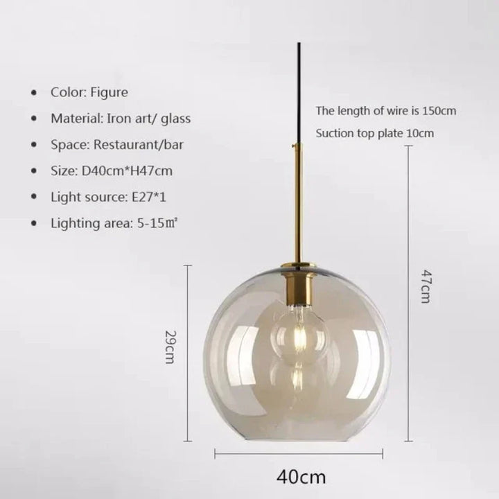 Stornfield | NordicGlas - Modern Scandinavian Glass Pendant Lamp for Dining Room and Living Room