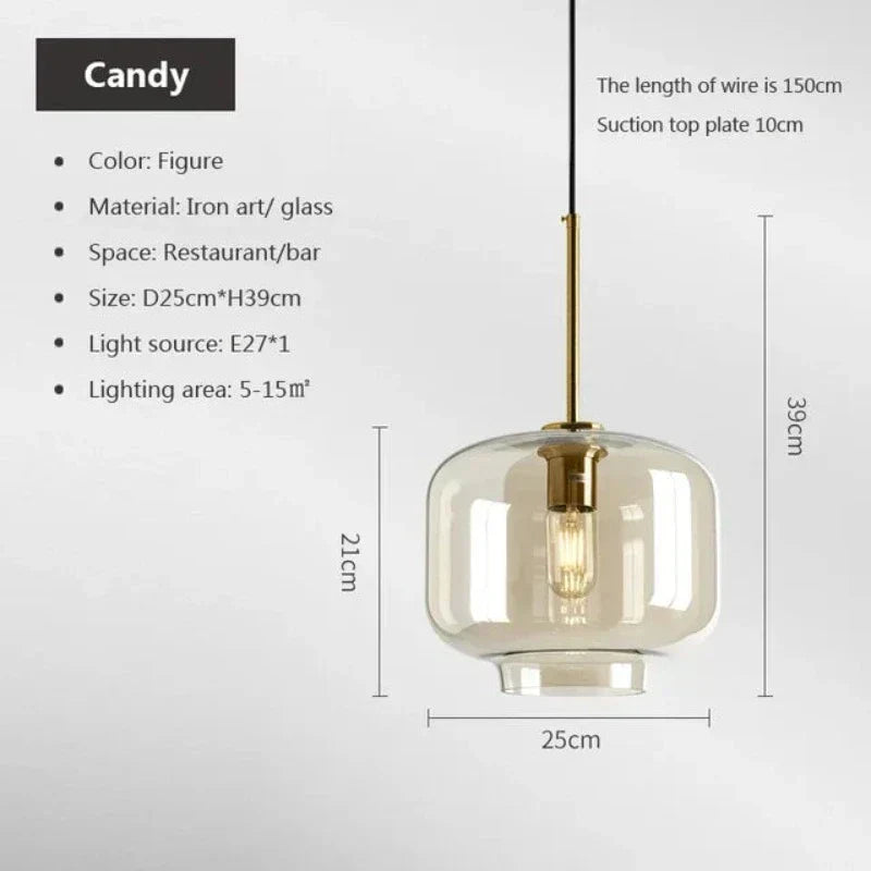 NordicGlas - Modern Scandinavian Glass Pendant Lamp for Dining Room and Living Room | Stornfield