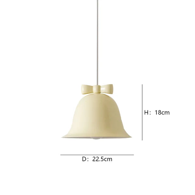Modern bell-shaped pendant light with bow, designer hanging lamp for dining room & kitchen | Stornfield