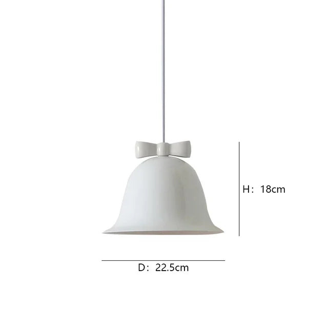 Modern bell-shaped pendant light with bow, designer hanging lamp for dining room & kitchen | Stornfield