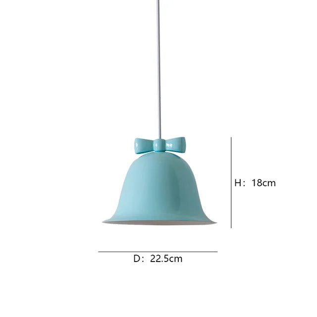 Modern bell-shaped pendant light with bow, designer hanging lamp for dining room & kitchen | Stornfield