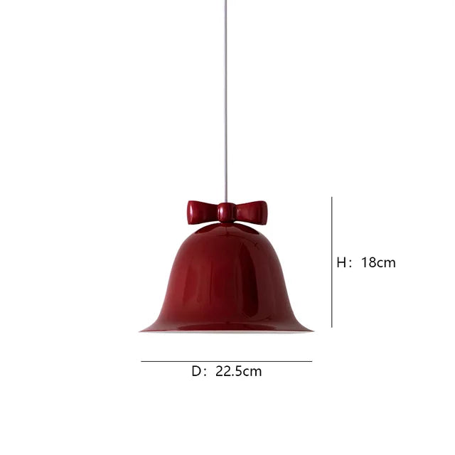 Modern bell-shaped pendant light with bow, designer hanging lamp for dining room & kitchen | Stornfield