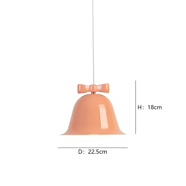 Modern bell-shaped pendant light with bow, designer hanging lamp for dining room & kitchen | Stornfield