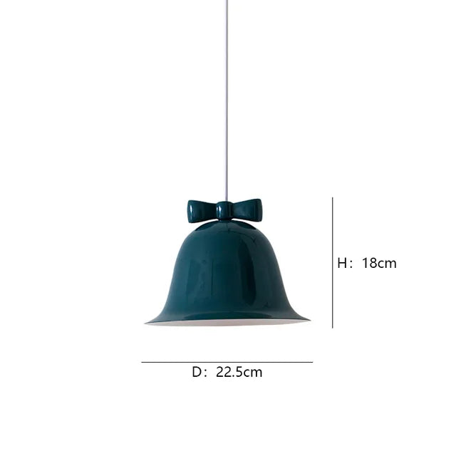 Modern bell-shaped pendant light with bow, designer hanging lamp for dining room & kitchen | Stornfield