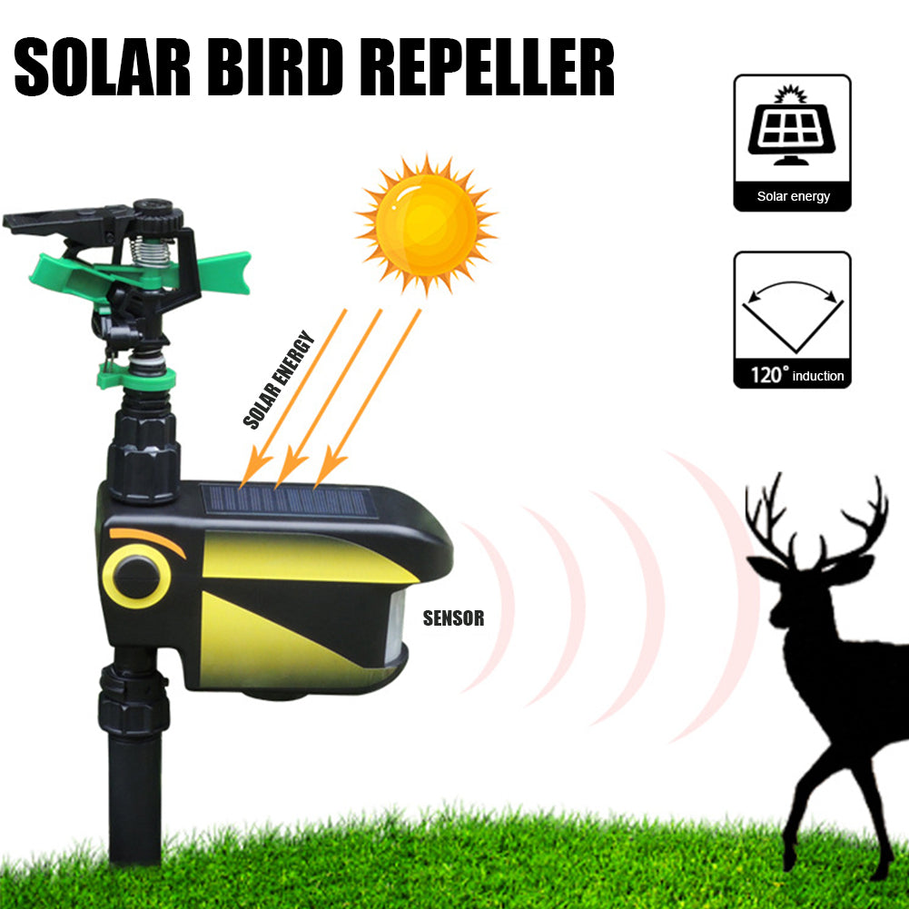 Stornfield | Motion Activated Deer Repellent Sprinkler - Solar Powered Animal Deterrent for Gardens & Lawns