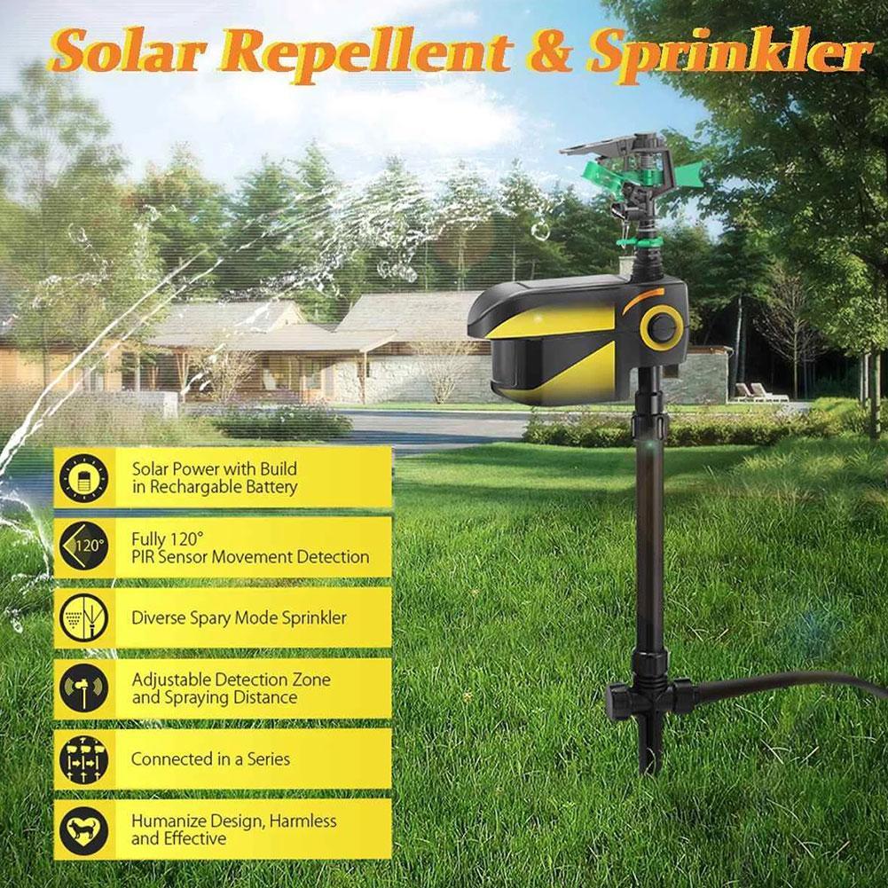 Stornfield | Motion Activated Deer Repellent Sprinkler - Solar Powered Animal Deterrent for Gardens & Lawns